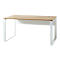 LIONI bureau, rechthoekig, sledepoot, B 1580 x D 790 x H 750 mm, wit/eiken Navarra