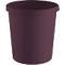 Dark purple, cylindrical trash can. The upper rim is slightly flared outwards.