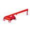 Red crane with hook on a white background.