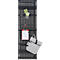 Lochblechwand für Grundregal/Anbauregal ORDO Business, multifunktional, Quadratlochung 10-38 mm, magnethaftend, B 500 x T 1,5 x H 2000 mm, Stahl, tiefschwarz matt RAL 9005