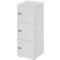 White cabinet with three compartments, each with a combination lock.