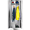 Locker - RVS - B 600 x D 500 x H 1850 mm - met hoedenplank en kledingstang - met poten - RVS