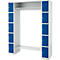 Lockerkast - B 1565 x D 500 x H 1950 mm - 2 x 5 vakken - met hoedenplank en kledingstang - schoenrek - lichtgrijs en gentiaanblauw - ons merk Schäfer Shop Select