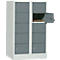 Lockerkast, plaatstaal, deuraanslag rechts, cilinderslot, 10 vakken, B 600 x H 965 mm, lichtgrijs RAL 7035/blauwgrijs RAL 7031