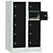 Lockerkast, plaatstaal, deuraanslag rechts, cilinderslot, 10 vakken, B 600 x H 965 mm, lichtgrijs RAL 7035/gitzwart RAL 9005