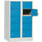 Lockerkast, plaatstaal, deuraanslag rechts, cilinderslot, 10 vakken, B 600 x H 965 mm, lichtgrijs RAL 7035/lichtblauw RAL 5012