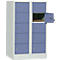 Lockerkast, plaatstaal, deuraanslag rechts, cilinderslot, 10 vakken, B 600 x H 965 mm, lichtgrijs RAL 7035/lichtblauw RAL 5014