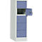 Lockerkast, plaatstaal, deuraanslag rechts, cilinderslot, 5 vakken, B 300 x H 965 mm, lichtgrijs RAL 7035/lichtblauw RAL 5014