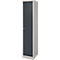 Lockerkast, staal, cilinderslot, met etikethouder, 1 compartiment, licht zilver/antraciet RAL 7016