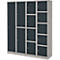 Lockerkast, staal, cilinderslot, met etikethouder, 1 compartiment, licht zilver/antraciet RAL 7016