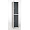 Lockerkast, staal, cilinderslot, met etikethouder, 2 compartimenten, licht zilver/antraciet RAL 7016