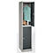 Lockerkast, staal, cilinderslot, met etikethouder, 2 compartimenten, licht zilver/antraciet RAL 7016