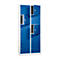 Lockerzuil, 10 vakken, cilinderslot, hoogte 1900 mm, lichtgrijs/gentiaanblauw
