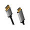 LogiLink DisplayPort-auf-HDMI-Adapterkabel mit goldenen Steckern und silbernem Gehäuse auf weißem Grund.