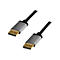 Zwei schwarze DisplayPort-Kabel mit grauen Steckern und goldenen Kontakten, LogiLink-Logo eingeprägt.