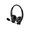 Schwarzes LogiLink On-Ear-Headset mit verstellbarem Mikrofon und gepolsterten Ohrmuscheln auf weißem Grund.