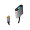 LogiLink USB-C auf VGA Adapter mit schwarzem Kabel und grauem Gehäuse vor weißem Hintergrund.