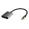 LogiLink Mini-DisplayPort-zu-HDMI-Adapter, grau, mit schwarzem Kabel.
