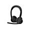 Casque noir avec microphone sur fond blanc.