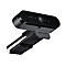 Schwarze Logitech Webcam mit integriertem Mikrofon. Auf einem Clip fÃ¼r die Befestigung an einem Bildschirm oder Laptop.
