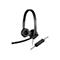 Casque Logitech noir avec microphone et commande filaire, sur fond blanc. Les écouteurs, le serre-tête et le microphone sont clairement visibles.