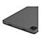 Graue Tablet-Hülle mit Kamera und Lautsprecheröffnungen. Gewebte Oberfläche.