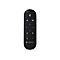 Télécommande noire Logitech avec icônes de microphone, de volume, de direction, de recherche et de téléphone. Logo Logitech.