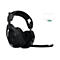 Schwarzes Gaming-Headset, Mikrofon, weiche Ohrmuscheln, weiÃŸe SchriftzÃ¼ge.