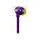 Violette In-Ear-KopfhÃ¶rer. Das Logo und das rechte Ohr sind sichtbar.