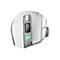 Souris de jeu blanche Logitech. Détails : molette de défilement, boutons latéraux, bouton DPI et éléments lumineux.