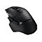 Schwarze Gaming-Maus, leicht von oben fotografiert. Mit zwei zusÃ¤tzlichen KnÃ¶pfen, einem Mausrad und dem Logitech G-Logo.