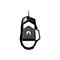 Schwarze Gaming-Maus von unten gesehen, mit weiÃŸem Logo und Aufschrift G502 X.