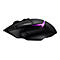 Schwarze Gaming-Maus mit violetten Akzenten und Herstellerlogo. Der Hintergrund ist weiÃŸ.