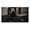 Schwarzes Gaming-Headset und Maus mit leuchtenden RGB-Farben. Das Headset steht auf einer Halterung, die Maus liegt daneben.