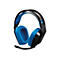 Schwarzes Gaming-Headset G535 mit blauem Polster und Mikrofon.
