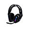 Schwarzes Gaming-Headset G733 mit farbigen LED-Leuchten. Es ist über dem Ohr und hat ein Mikrofon.