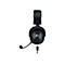 Schwarzes Gaming-Headset mit Mikrofon und USB-C-Anschluss, Frontalansicht.