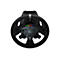 Schwarzes Logitech Gaming-Lenkrad mit LED-Anzeige und Xbox-Tasten auf neutralem Hintergrund.
