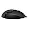 Souris de jeu noire avec des cÃ´tÃ©s texturÃ©s, une molette de dÃ©filement et un cÃ¢ble.