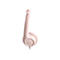 Casque rose clair de profil, câble vers le bas. "Logi" est sur l'écouteur.