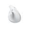 Vue de dessus d'une souris ergonomique blanche avec le logo Logitech.