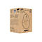 Emballage en carton brun montrant une illustration d'une souris ergonomique verticale. Texte : LIFT for Business, Logitech.