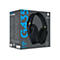 Die Produktverpackung der Logitech G435-Gaming-Headsets. Das Headset ist auf der Vorderseite der Verpackung abgebildet, zusammen mit Informationen zu den Spezifikationen und Funktionen.