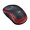 Souris sans fil, noire avec une bordure rouge, logo Logi.
