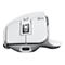 Drahtlose, weiÃŸe Maus von Logitech, von der Seite gesehen.