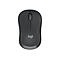 Drahtlose, dunkelgraue Logitech-Maus. Oben befindet sich ein Scrollrad, darunter steht „logi“.