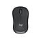 Souris sans fil, gris foncÃ©. Il y a une molette de dÃ©filement en haut, en dessous le logo Logitech.