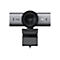 Webcam grise avec objectif noir et logo Logitech. La caméra est placée sur fond blanc.