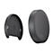 Appareil Logitech gris avec un support amovible. Des vis et une flèche sont visibles sur le support. Le logo Logitech est visible sur l'appareil.