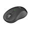 Dunkelgraue Logitech Funkmaus mit SmartWheel-Scrollrad und grüner Status-LED vor weißem Hintergrund.